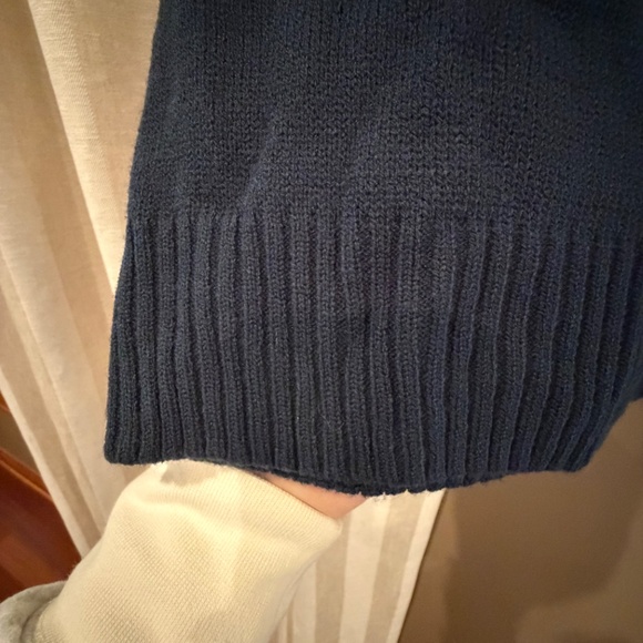 Notre Dame Blue Cardigan Full Zip Sweater, Embroidered, High Neck, Size 2XL - Picture 5 of 10